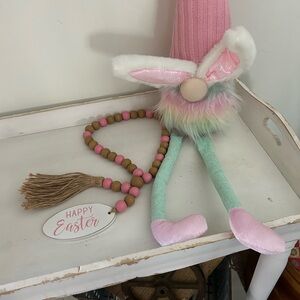 Pastel Bunny Gnome Easter - and beaded garland